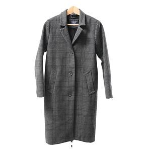 Abercrombie & Fitch Wool Blend Dad Coat Plaid Gray Overcoat XS Winter Outdoors